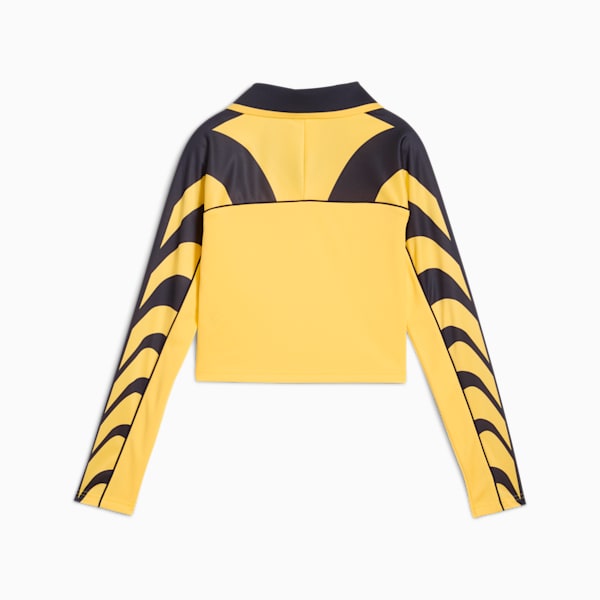 Road To Unity Women's Slim Fit Football Jersey Crop Tee, Sunny Yellow, extralarge-IND