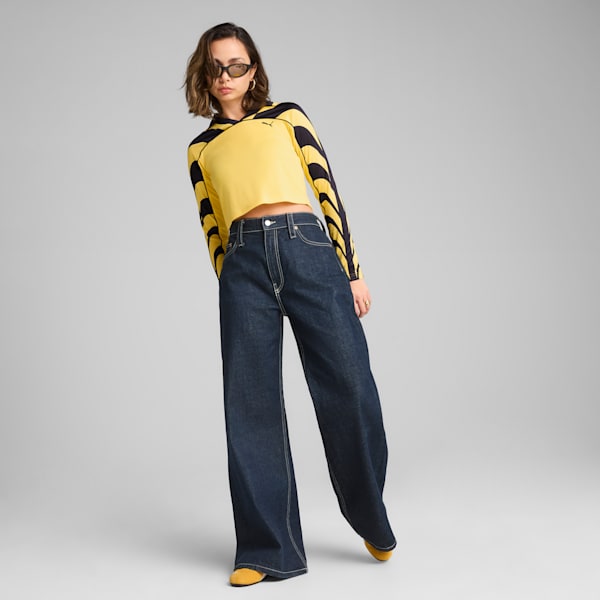 Road To Unity Women's Slim Fit Football Jersey Crop Tee, Sunny Yellow, extralarge-IND