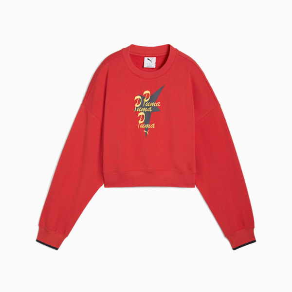 Sudadera oversize Road To Unity para mujer, Red Fire, extralarge