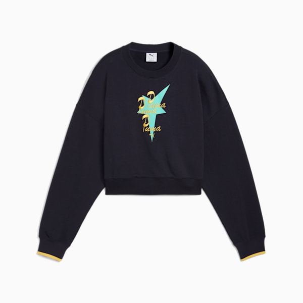 ROAD TO UNITY Women's Oversized Crew Sweatshirt, New Navy, extralarge