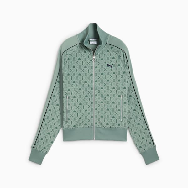 Road To Unity Women's Printed Track Jacket, Green Moon-AOP, extralarge-IND