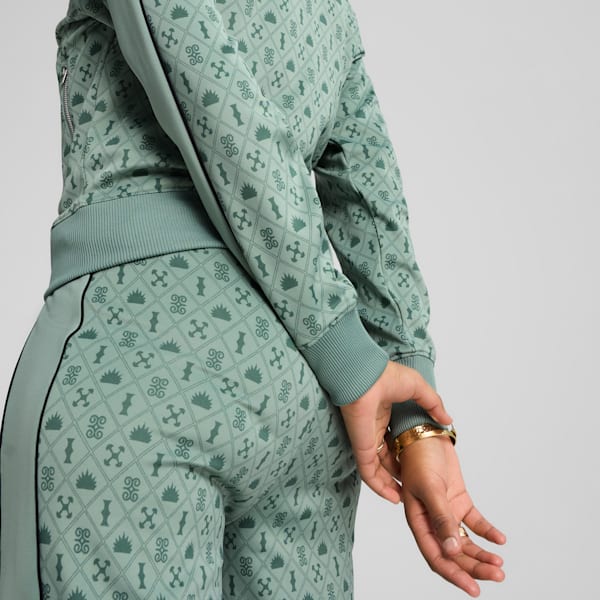 Road To Unity Women's Printed Track Jacket, Green Moon-AOP, extralarge-IND