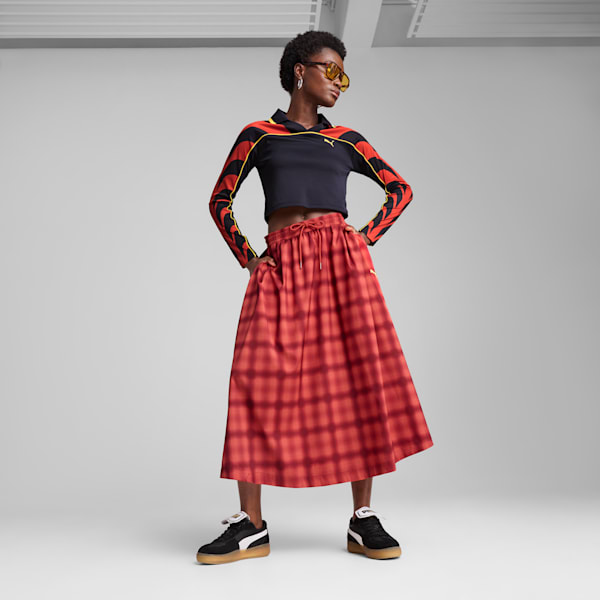 Falda plisada Road To Unity para mujer, Red Fire, extralarge