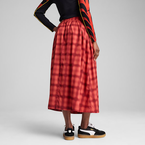 Falda plisada Road To Unity para mujer, Red Fire, extralarge
