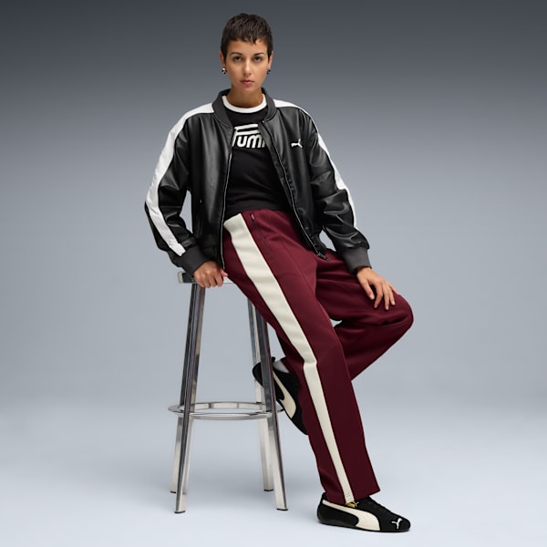 Pants rectos T7 ALWAYS ON para mujer, Ruby Shimmer, extralarge
