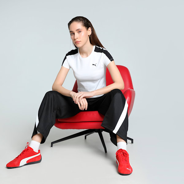 T7 Women's Slim Fit Crop Tee, PUMA White, extralarge-IND