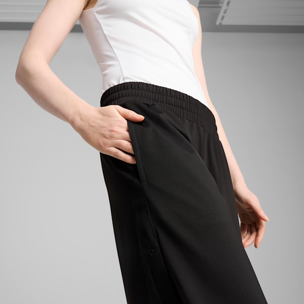 Wardrobe Essentials Women's Low Rise Popper Pants, PUMA Black, extralarge