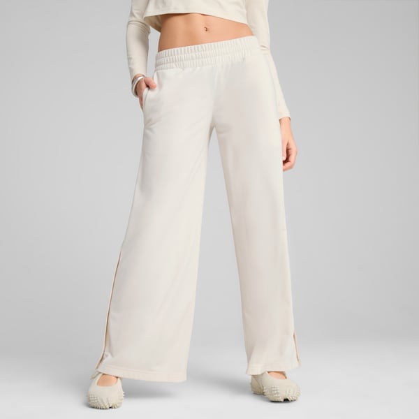 Wardrobe Essentials Women's Low Rise Popper Pants, Alpine Snow, extralarge