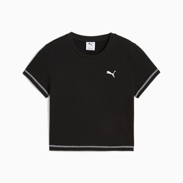 Playera corta DARE TO Textured para mujer, PUMA Black, extralarge