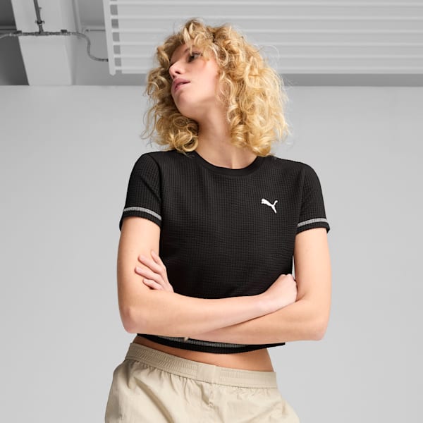 Playera corta DARE TO para mujer, PUMA Black, extralarge