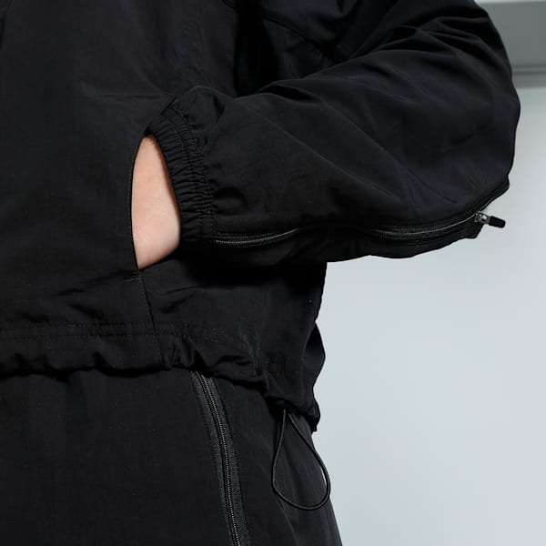 DARE TO Women's Oversized Zip-Off Woven Jacket, PUMA Black, extralarge-IND