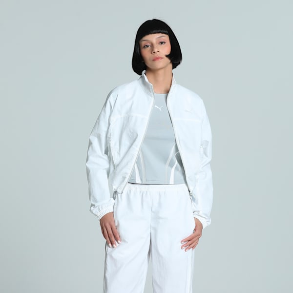 DARE TO Women's Oversized Zip-Off Woven Jacket, PUMA White, extralarge-IND