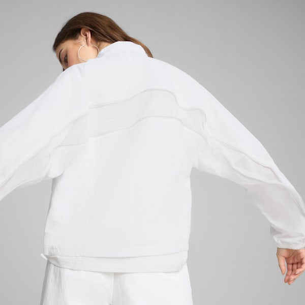 DARE TO Women's Oversized Full-Zip Woven Jacket, PUMA White, extralarge