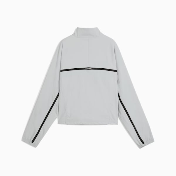 DARE TO Women's Oversized Full-Zip Woven Jacket, Flat Light Gray, extralarge