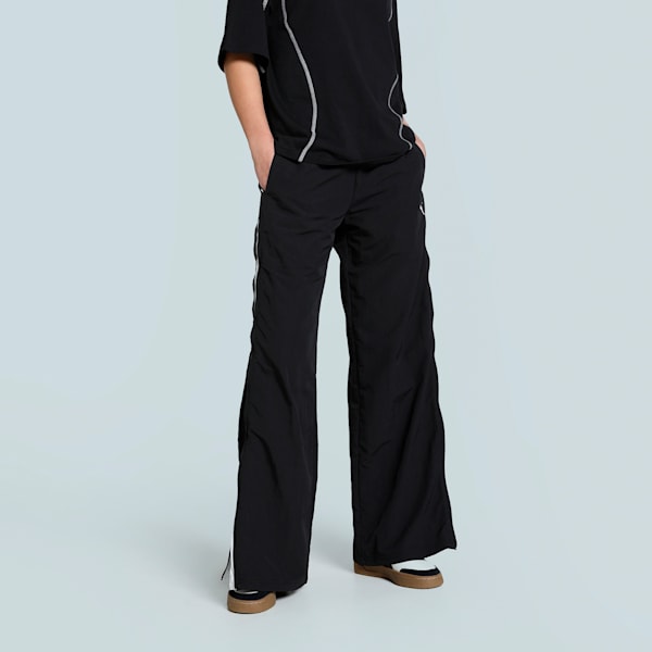 DARE TO Women's Relaxed Fit Woven Zip-Off Pants, PUMA Black, extralarge-IND