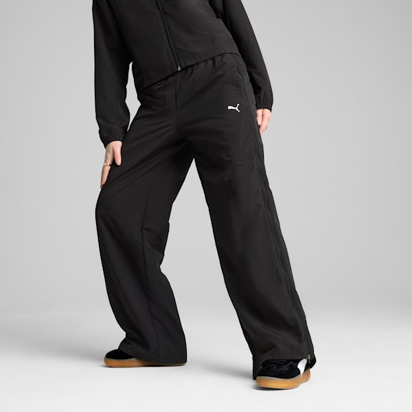 DARE TO Women's Relaxed Woven Zip-Off Pants, PUMA Black, extralarge