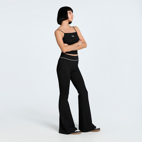 DARE TO Textured Flared Women's Leggings, PUMA Black, extralarge-IND
