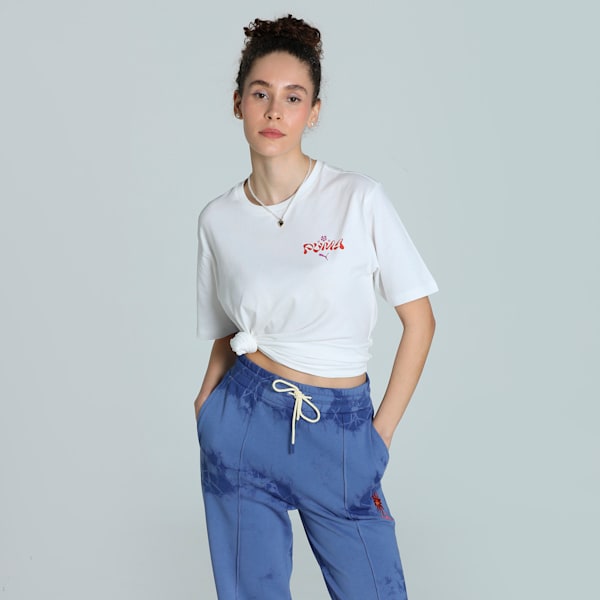 FLORAL PACK Women's Relaxed Fit Graphic Tee, PUMA White, extralarge-IND