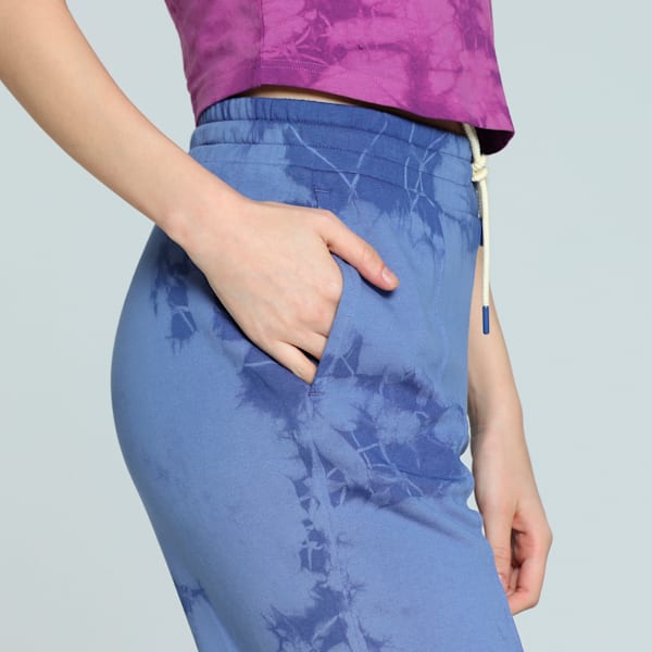 WARDROBE Essentials FLORAL PACK Women's Washed Straight Sweatpants, Blue Crystal, extralarge-IND