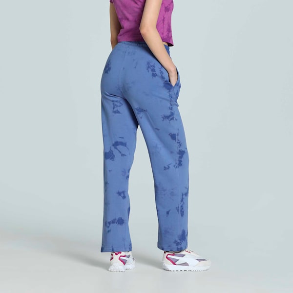 WARDROBE Essentials FLORAL PACK Women's Washed Straight Sweatpants, Blue Crystal, extralarge-IND