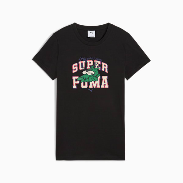 Playera SUPER PUMA GRAPHICS para mujer, PUMA Black, extralarge
