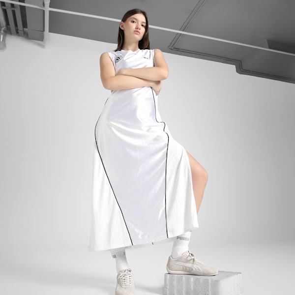 DARE TO Women's Relaxed Jer-SHE Dress, PUMA White, extralarge-IND