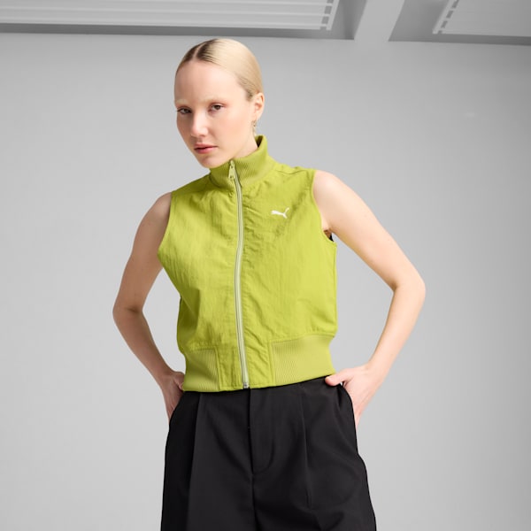 DARE TO Women's Full-Zip Woven Vest, Sea Kelp, extralarge