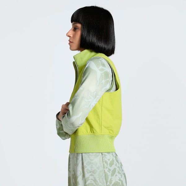 DARE TO Women's Full-Zip Slim Fit Woven Vest, Sea Kelp, extralarge-IND