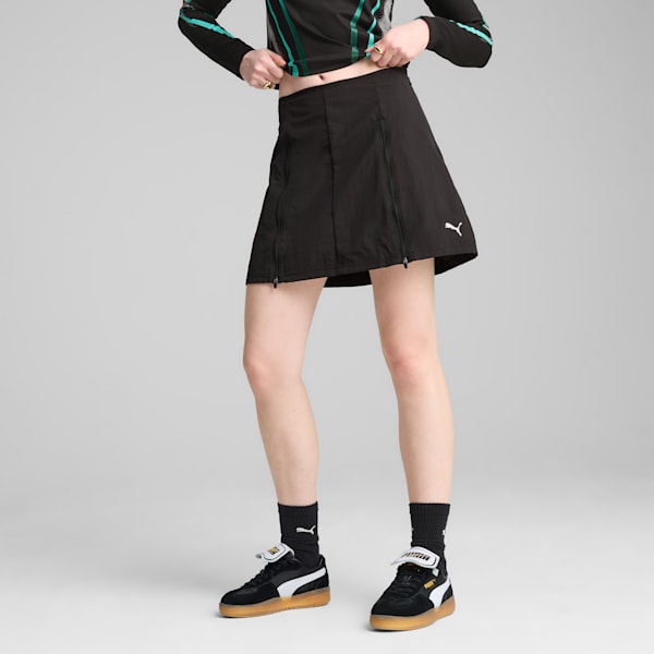 Falda tejida con cremallera DARE TO para mujer, PUMA Black, extralarge
