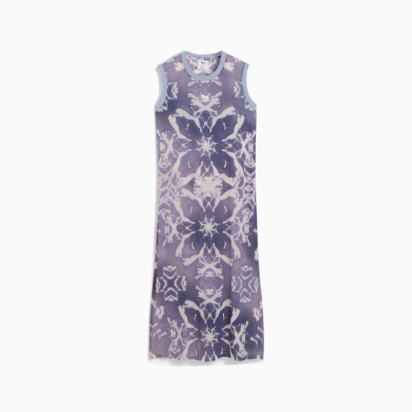 DARE TO Women's Mesh Column Dress, Cool Weather-AOP, extralarge