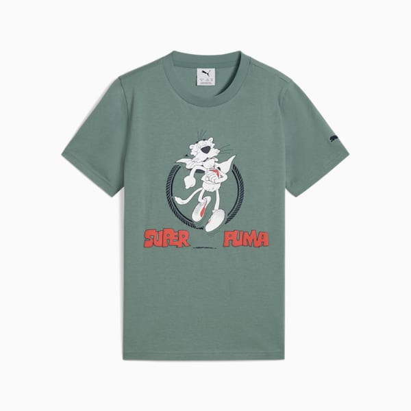 Camiseta gráfica I para niños grandes SUPER PUMA, Green Moon, extralarge