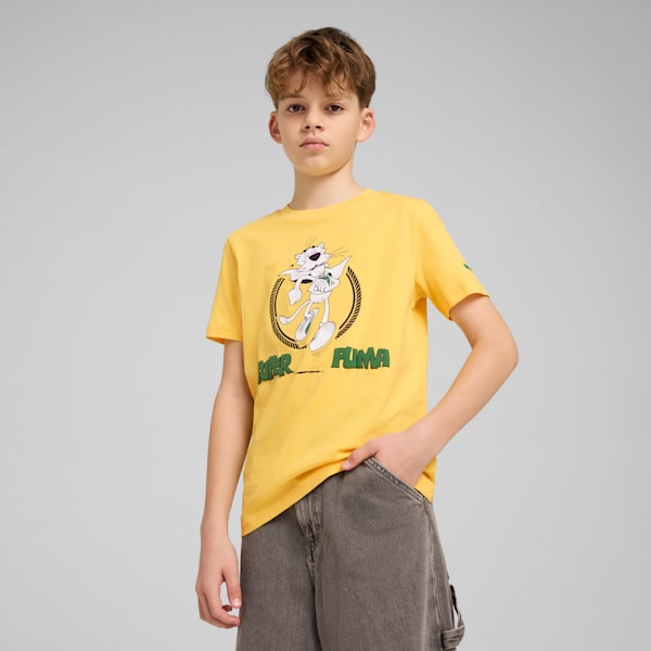 Camiseta gráfica I para niños grandes SUPER PUMA, Sunny Yellow, extralarge