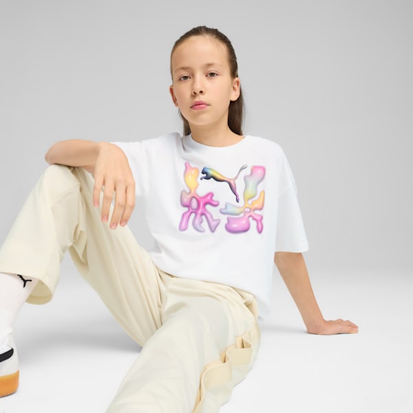 Graphics Youth Relaxed Fit Tee, PUMA White, extralarge-IND