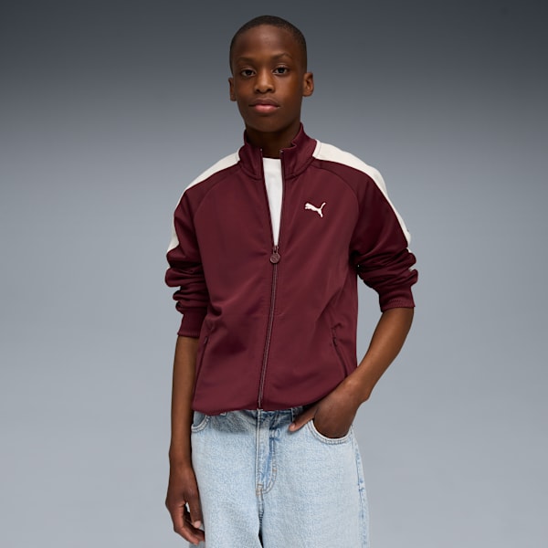 T7 Big Kids' Track Jacket, Ruby Shimmer, extralarge