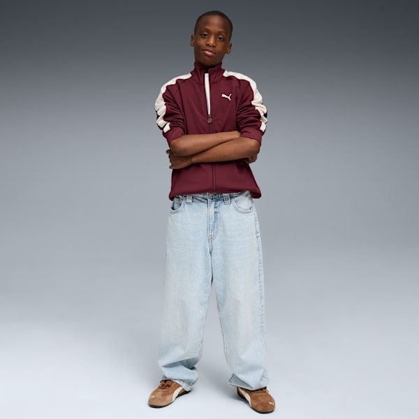 T7 Big Kids' Track Jacket, Ruby Shimmer, extralarge