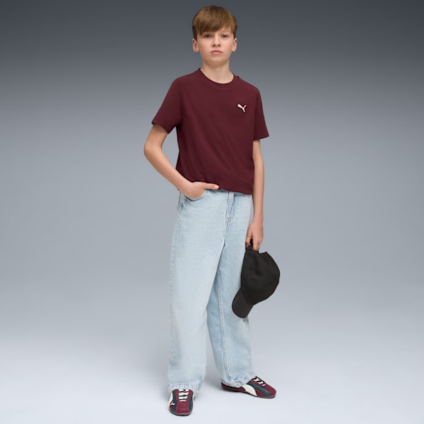 Wardrobe Essentials Boys' Cotton Tee, Ruby Shimmer, extralarge-IND