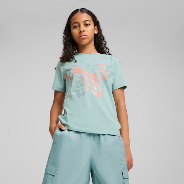 Playera Butterfly Vibe Logo para adolescentes, Modern Mint, extralarge
