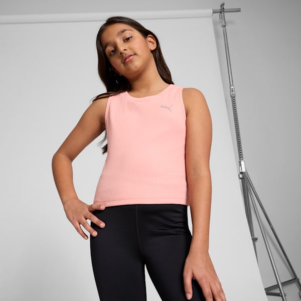 BUTTERFLY VIBE Big Kids' Ribbed Tank Top, Pink Fruit, extralarge