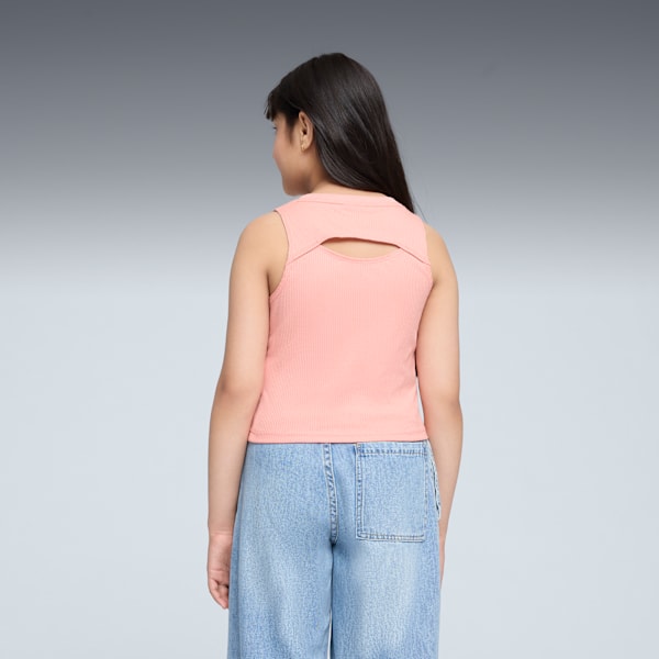 BUTTERFLY VIBE Big Kids' Ribbed Tank Top, Pink Fruit, extralarge