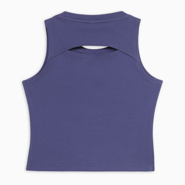 BUTTERFLY VIBE Youth Slim Fit Ribbed Tank Top, Blue Crystal, extralarge-IND