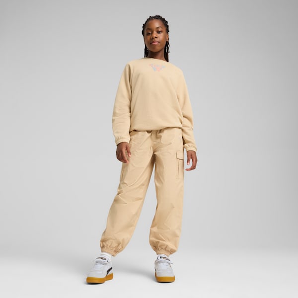 BUTTERFLY VIBE Big Kids' Crew Top, Light Sand, extralarge
