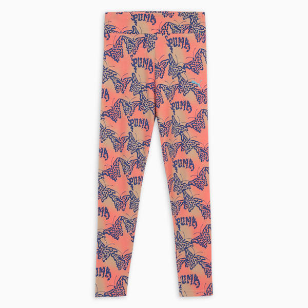 Butterfly Vibe Youth High Waist Leggings, Blue Crystal, extralarge-IND