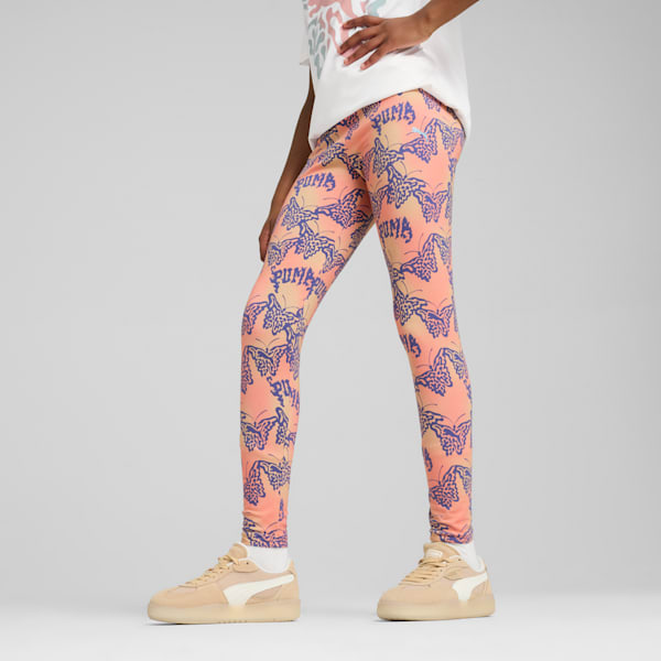 Legging taille haute BUTTERFLY VIBE Enfant et adolescent, Blue Crystal, extralarge