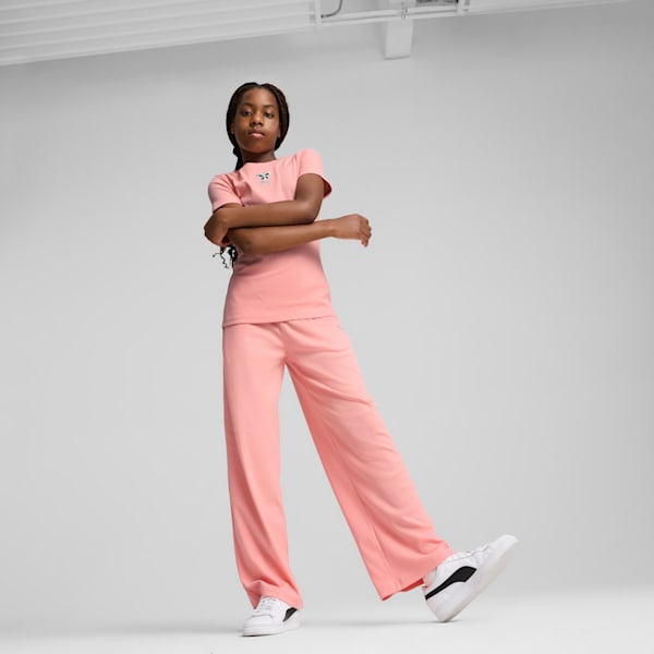 Pants Butterfly Vibe Rib para adolescentes, Pink Fruit, extralarge