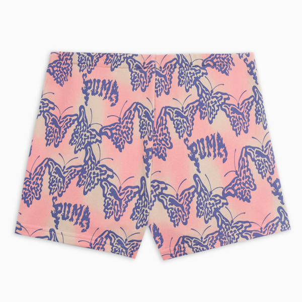 Butterfly Vibe Youth High Waist Shorts, Blue Crystal, extralarge-IND