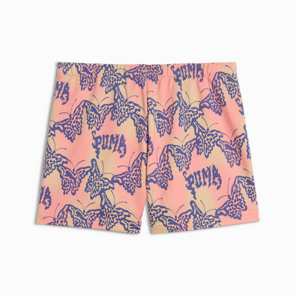 Shorts de tiro alto para niños grandes BUTTERFLY VIBE, Blue Crystal, extralarge
