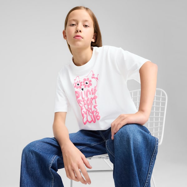 Graphics Big Kids' Short-Length Tee, PUMA White, extralarge