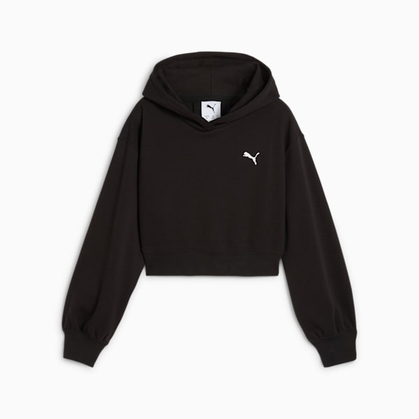Wardrobe Essentials Big Kids' Short Length Hoodie, PUMA Black, extralarge