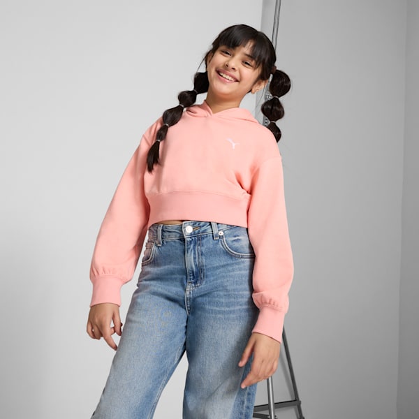 Wardrobe Essentials Big Kids' Short Length Hoodie, Pink Fruit, extralarge