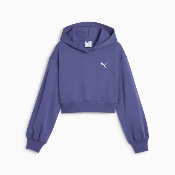 WARDROBE ESS Short Length Hoodie Youth, Blue Crystal, extralarge-GBR
